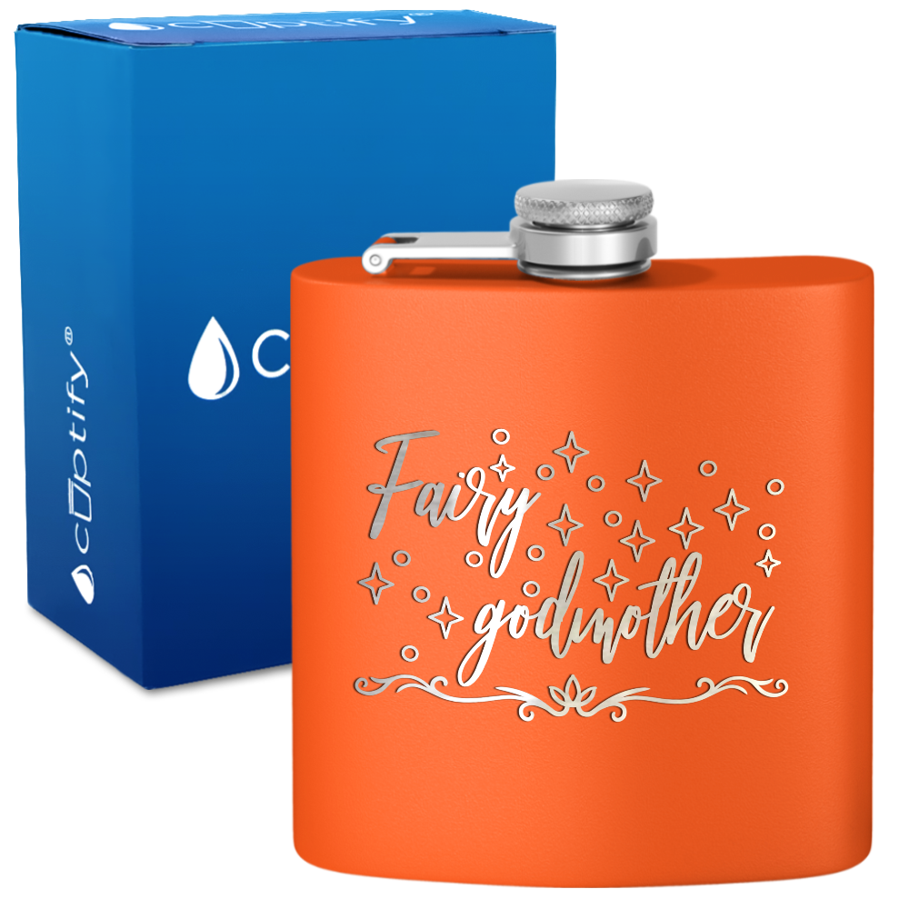 Fairy Godmother 6 oz Stainless Steel Hip Flask
