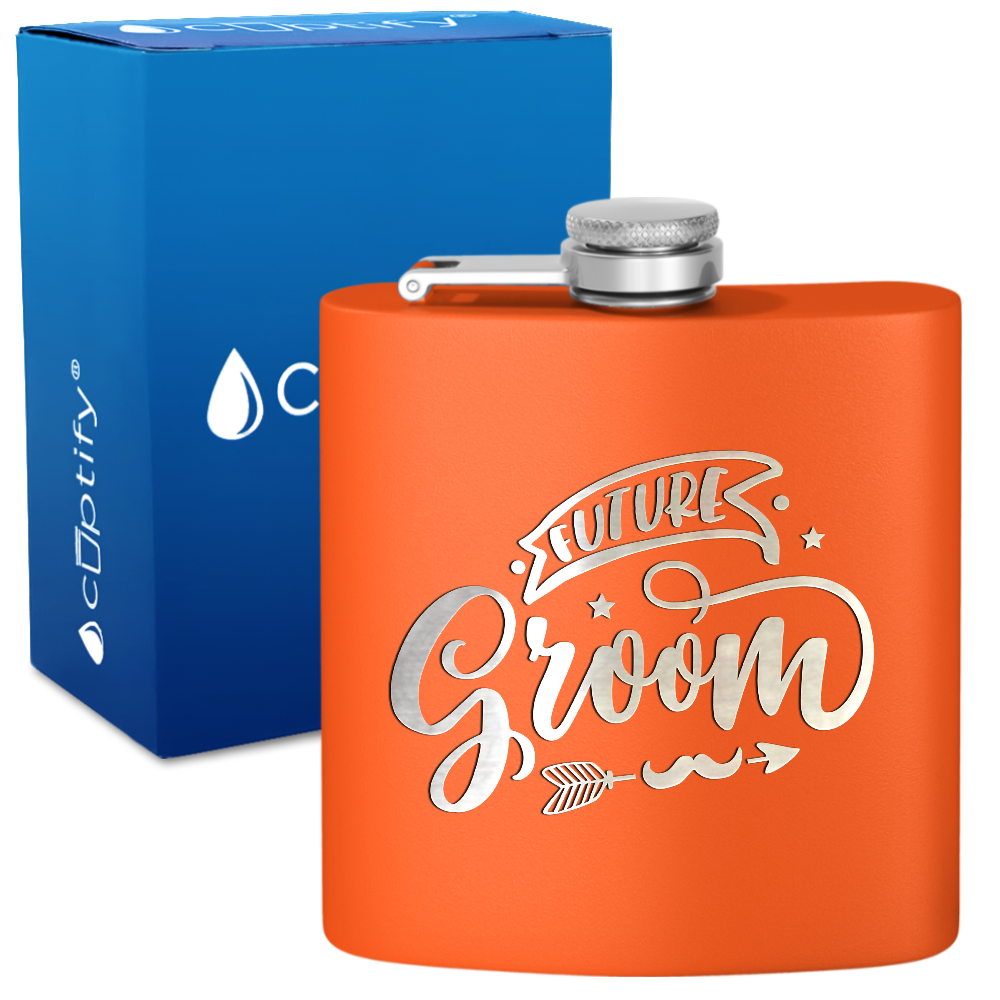 Future Groom 6 oz Stainless Steel Hip Flask