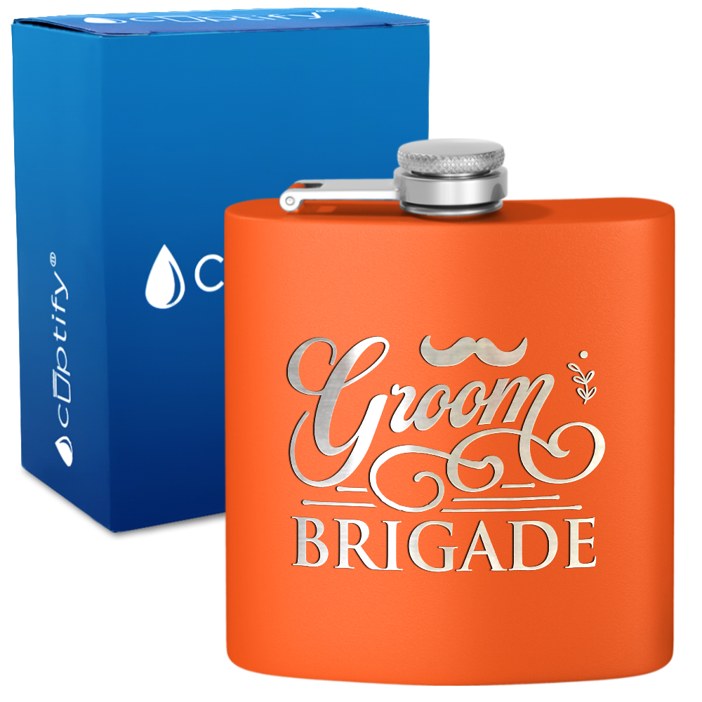 Groom Brigade 6 oz Stainless Steel Hip Flask