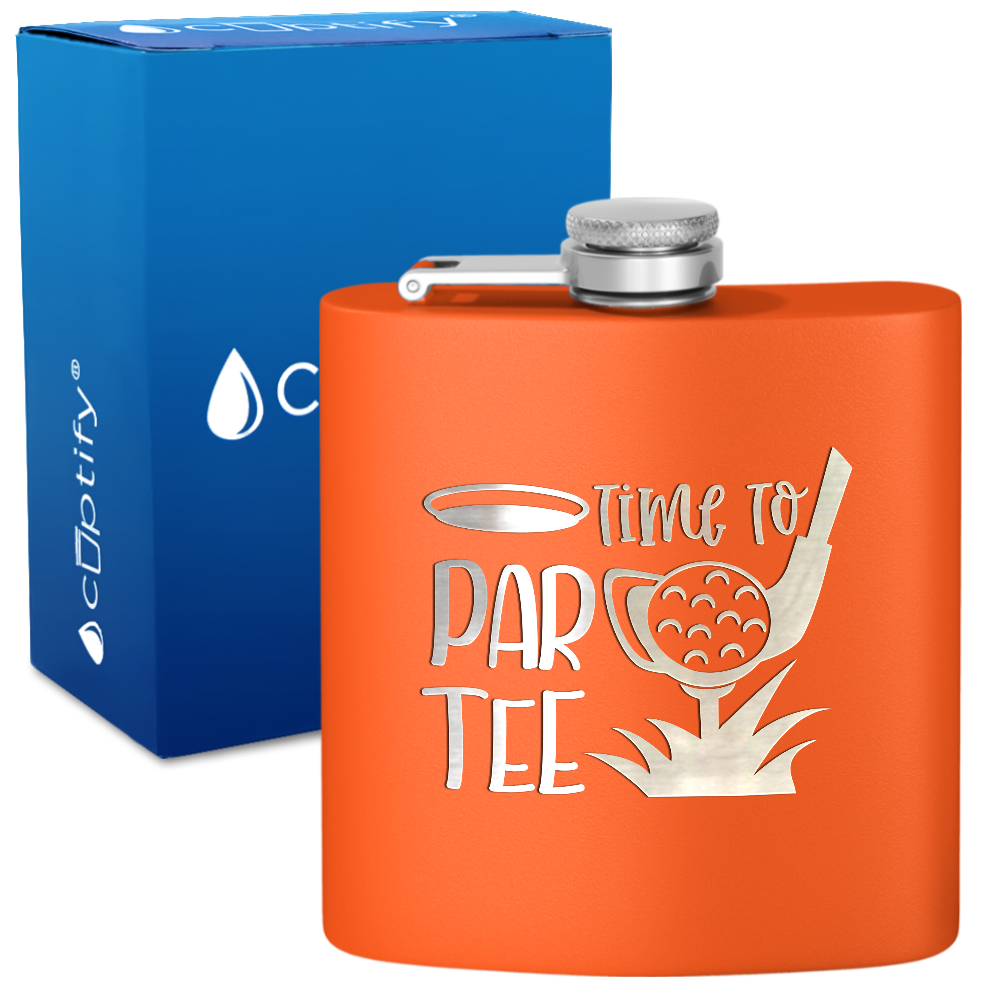 Golf Time to Par-tee 6oz Stainless Steel Hip Flask