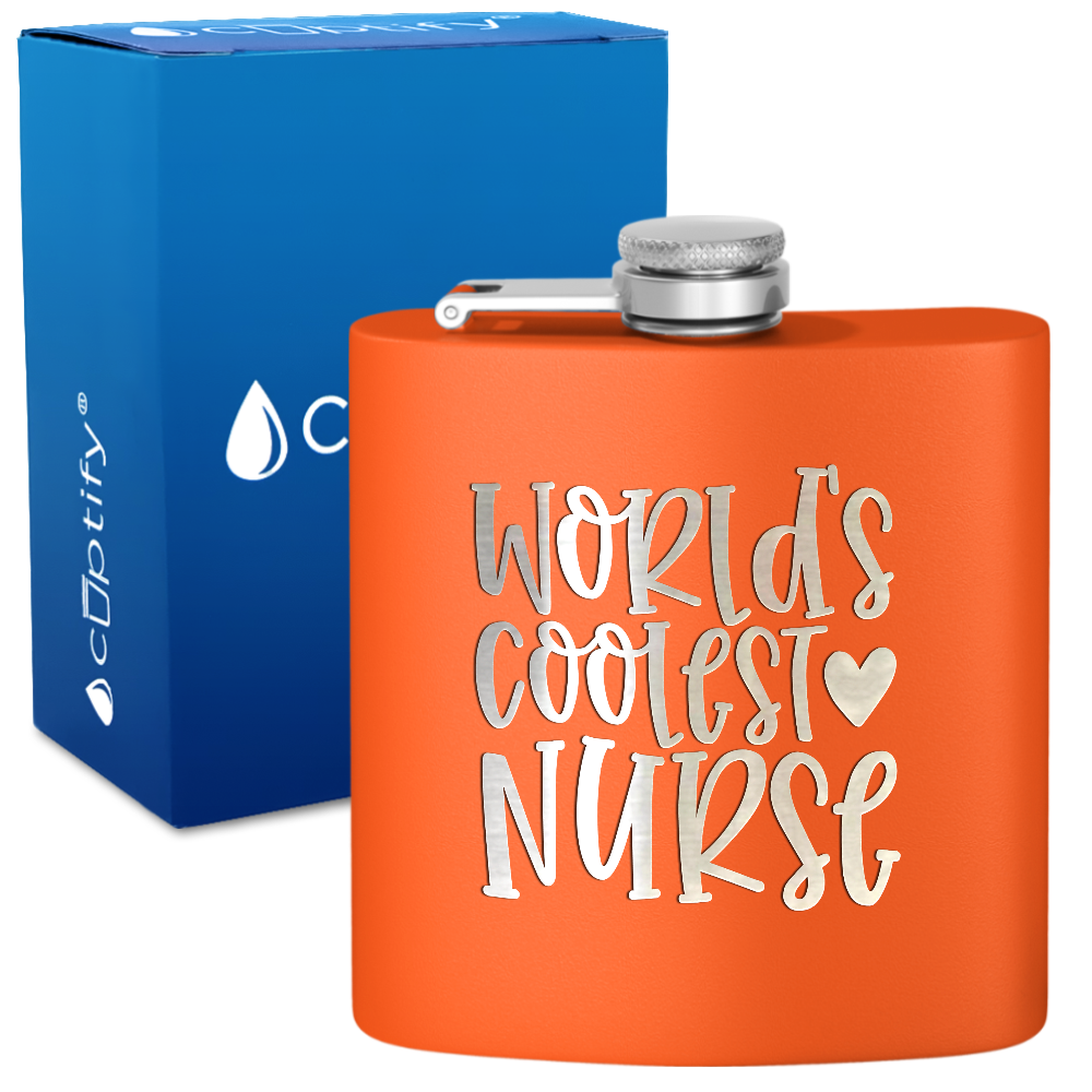 World's Coolest Nurse 6oz Stainless Steel Hip Flask