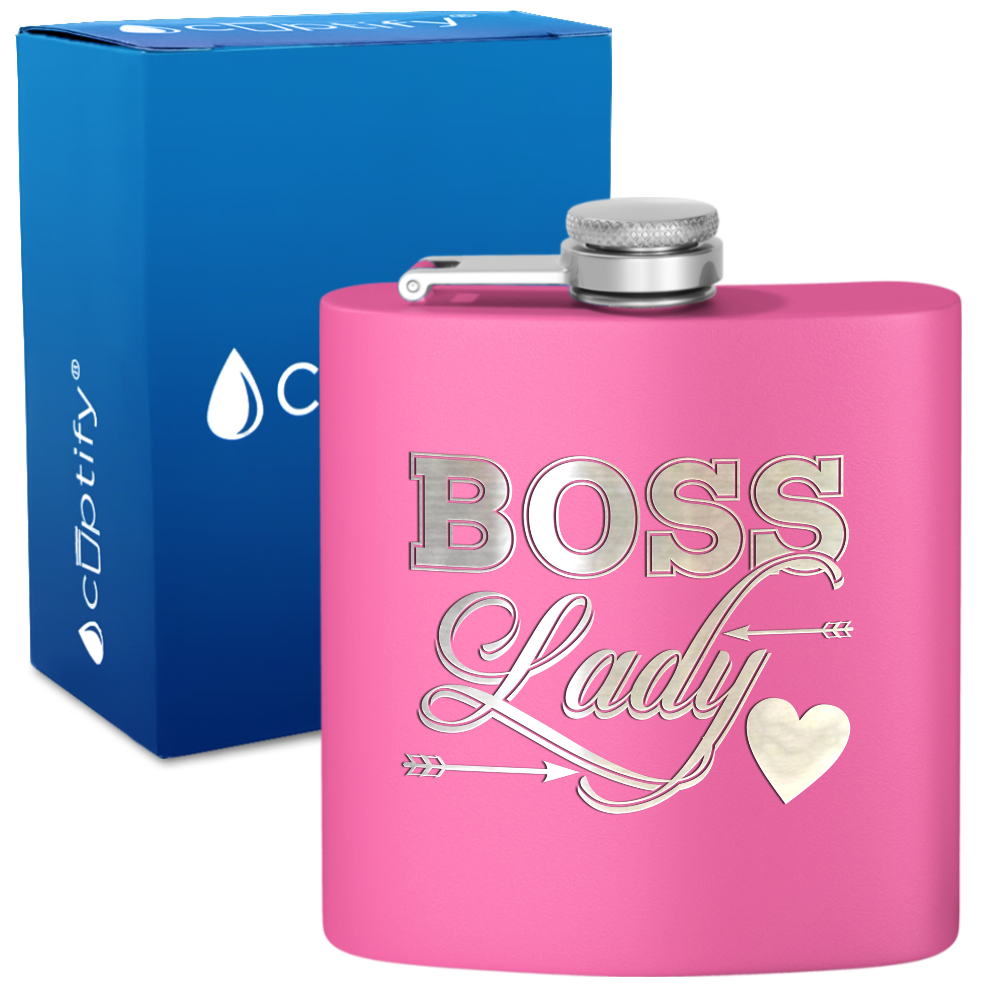 Boss Lady 6oz Stainless Steel Hip Flask