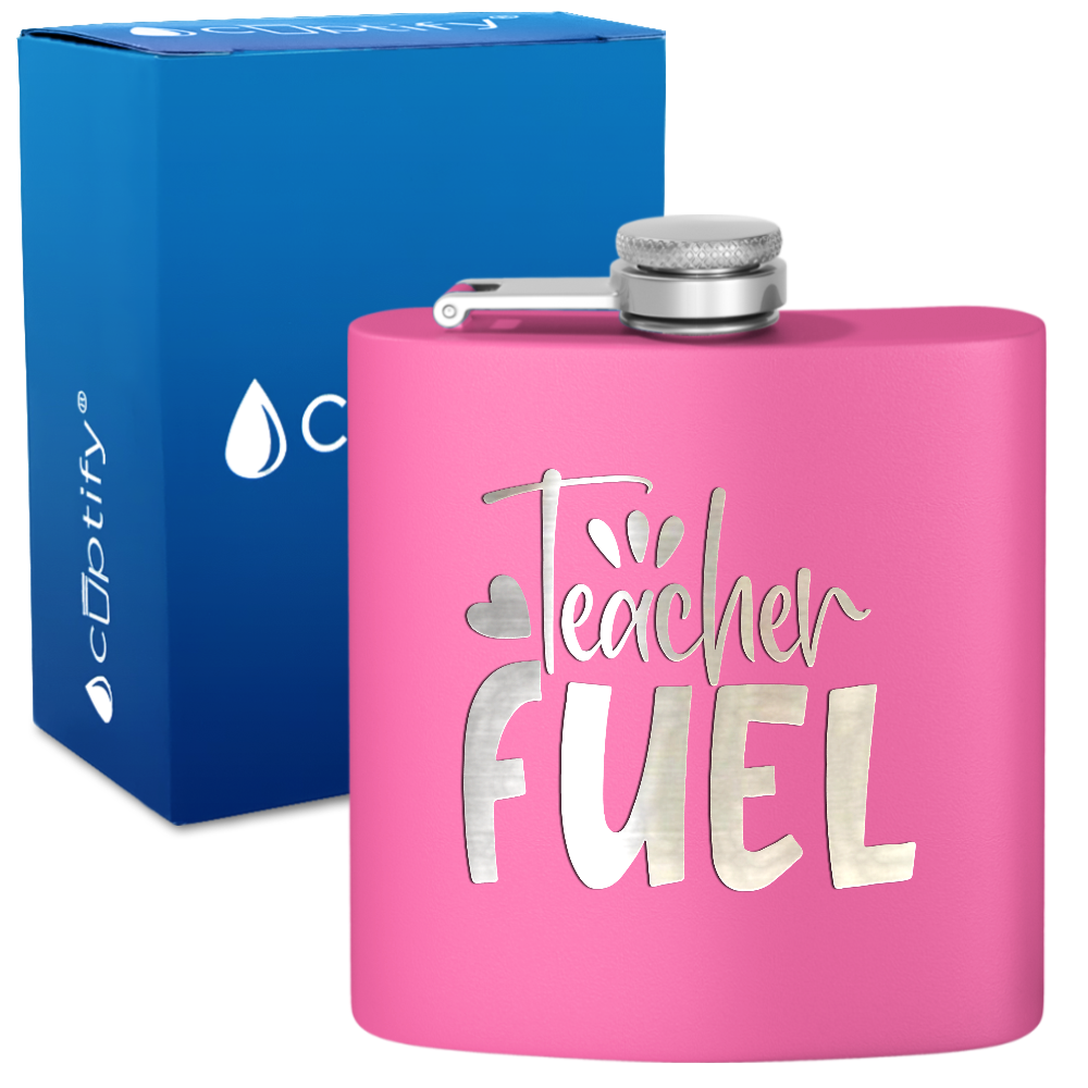 Teacher Fuel 6oz Stainless Steel Hip Flask