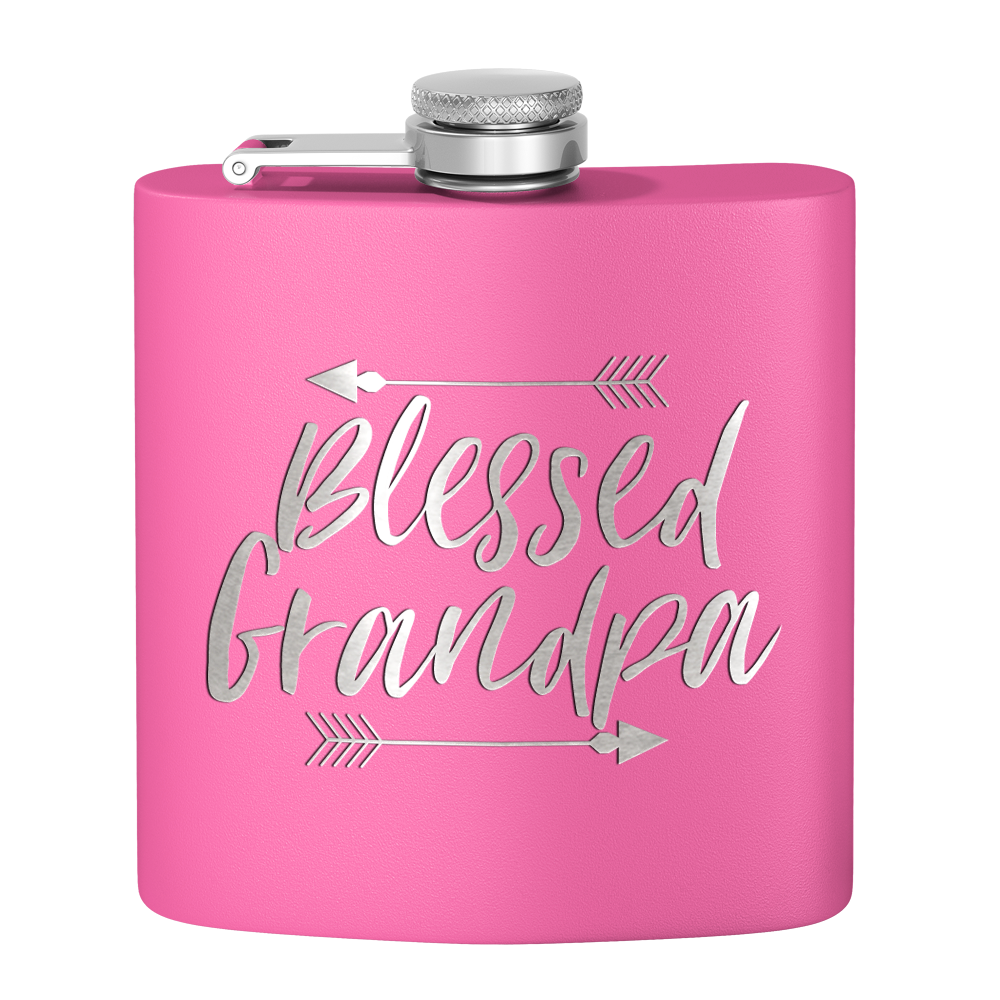 Blessed Grandpa 6 oz Stainless Steel Hip Flask