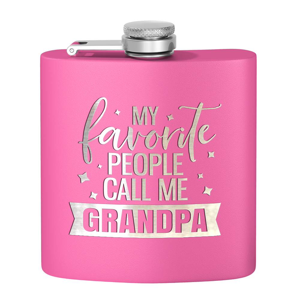 Favorite People Grandpa 6 oz Stainless Steel Hip Flask