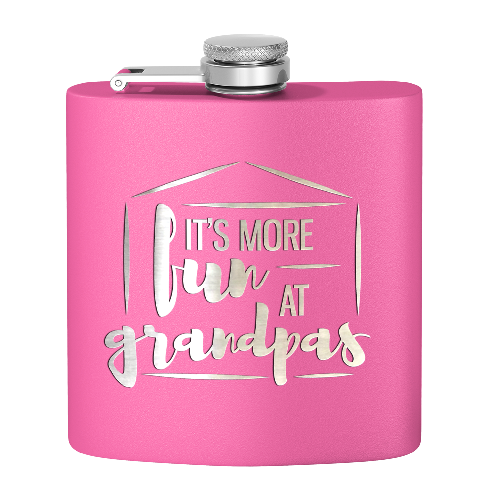 Fun At Grandpas 6 oz Stainless Steel Hip Flask