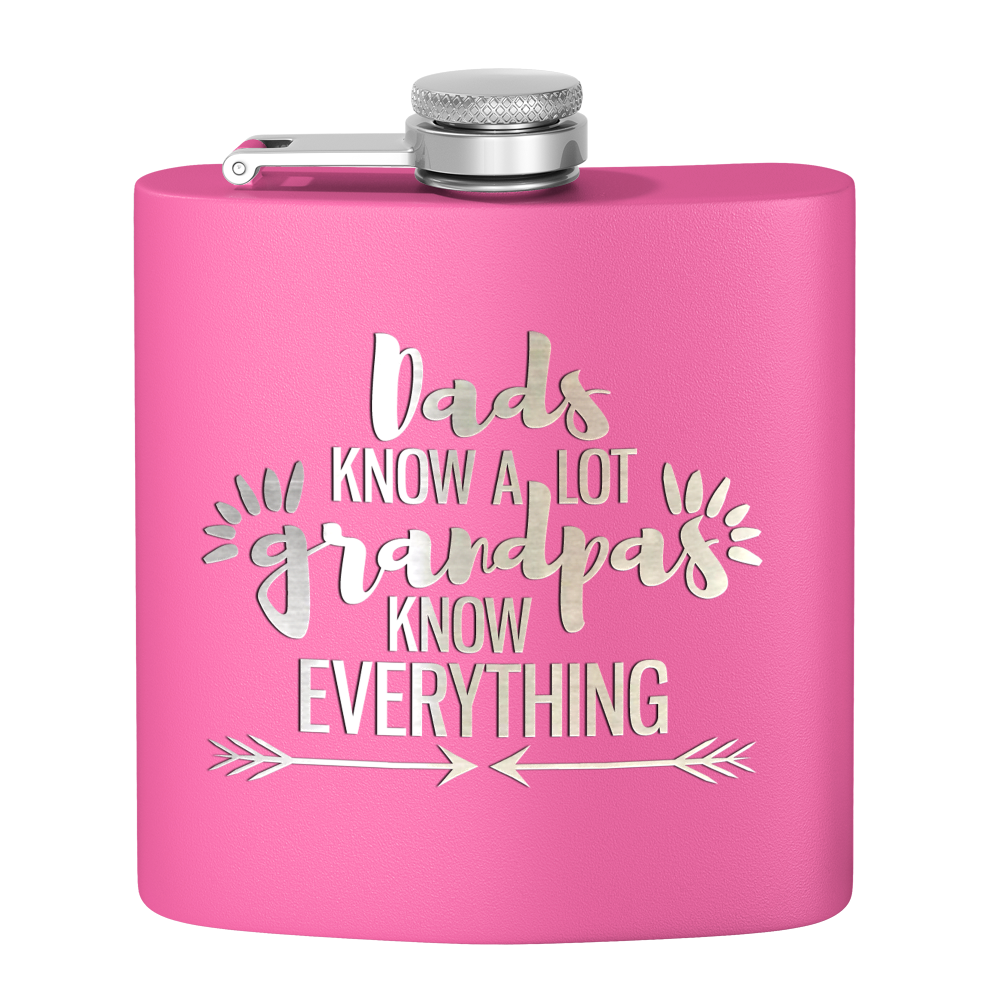 Grandpa Knows 6 oz Stainless Steel Hip Flask