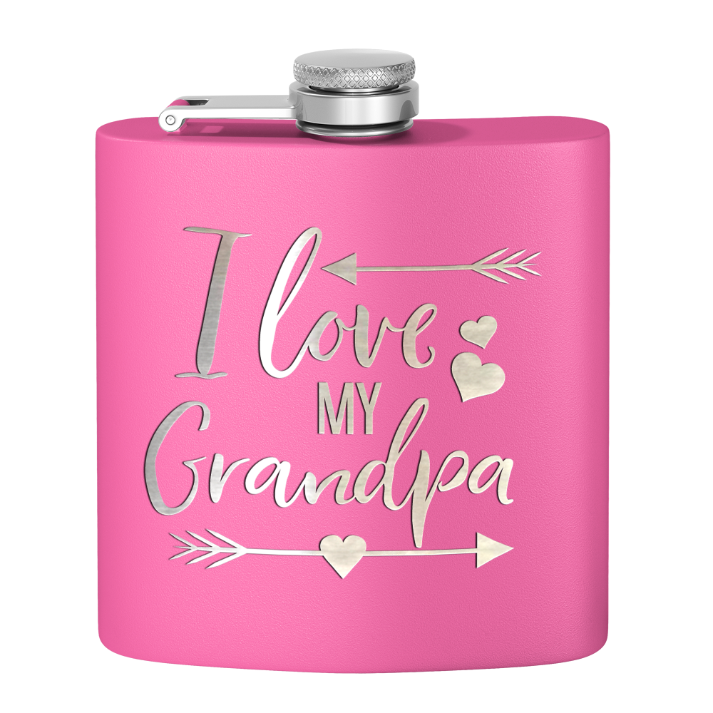 Love Grandpa 6 oz Stainless Steel Hip Flask