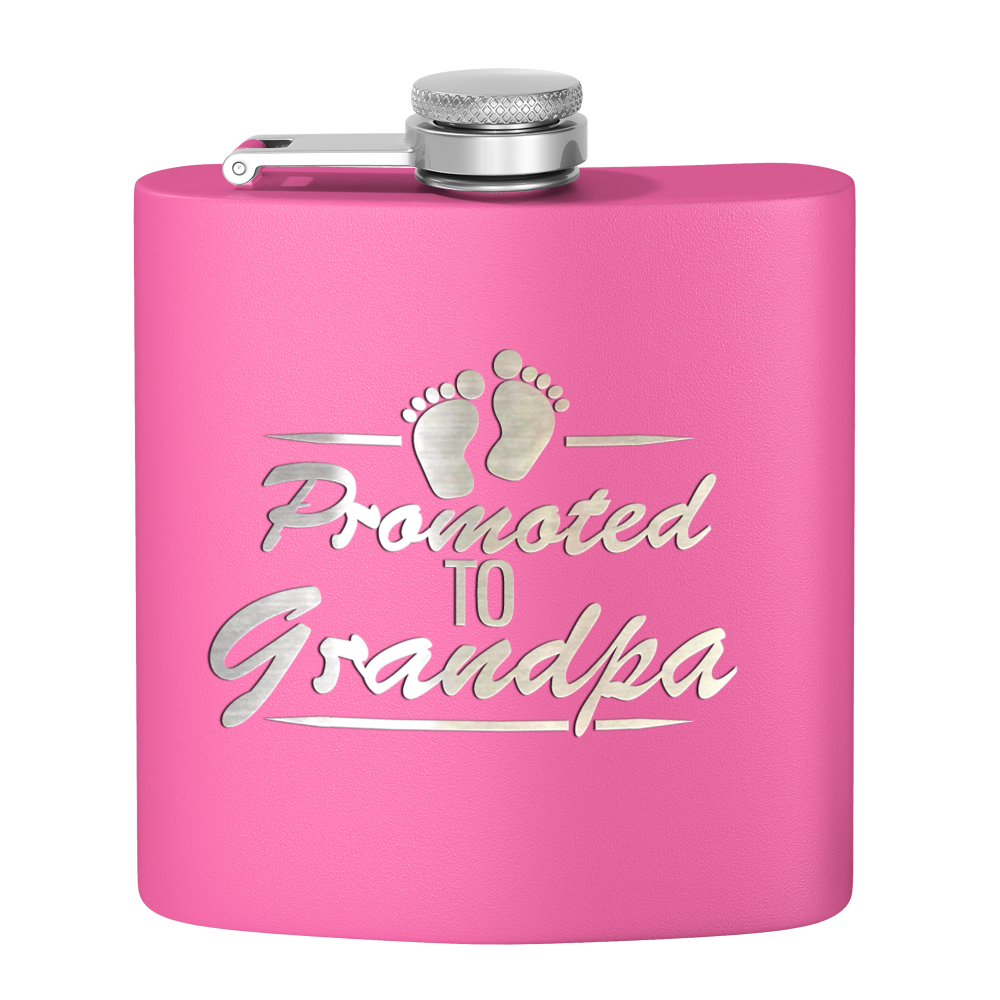 Promoted to Grandpa 6 oz Stainless Steel Hip Flask