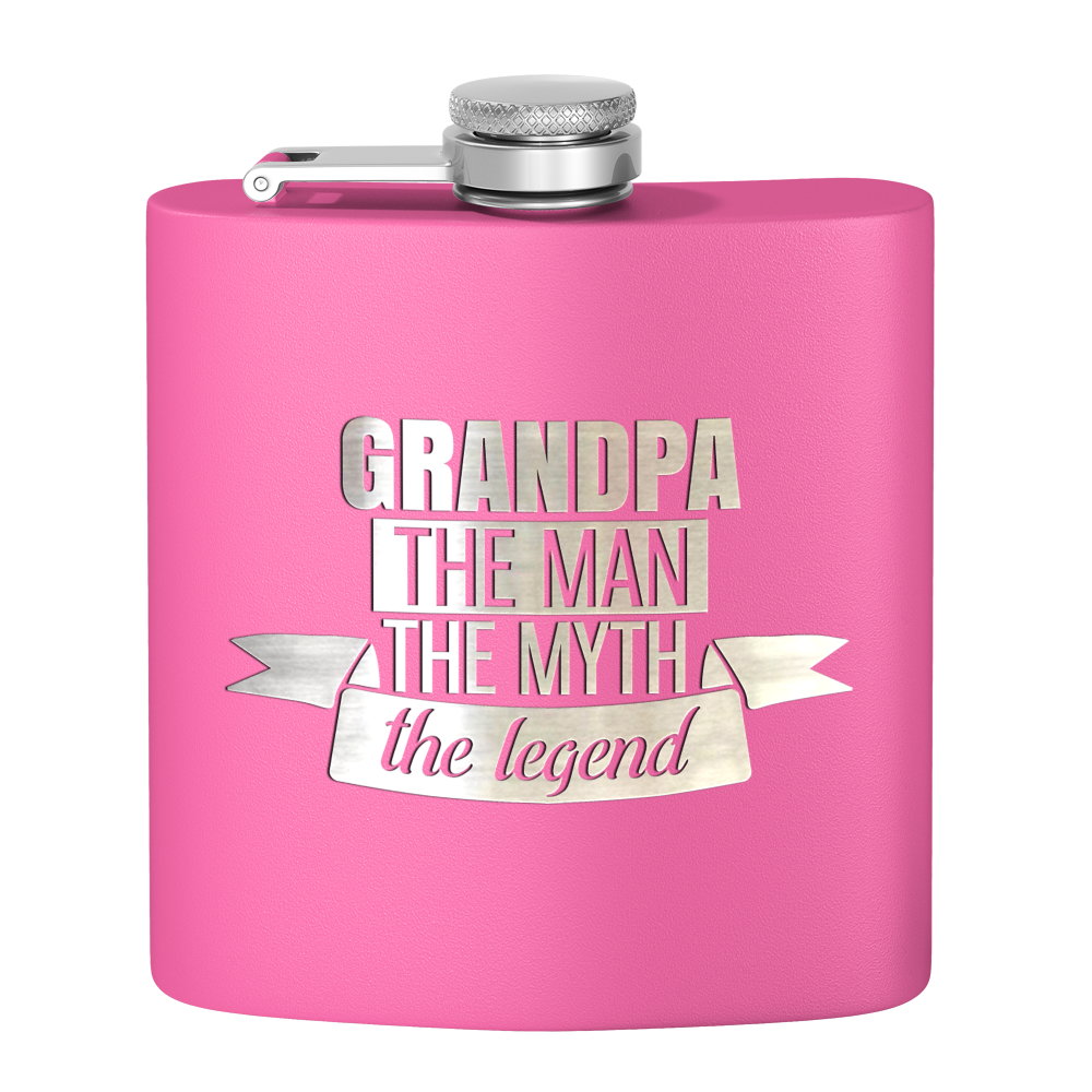 Grandpa The Man 6 oz Stainless Steel Hip Flask