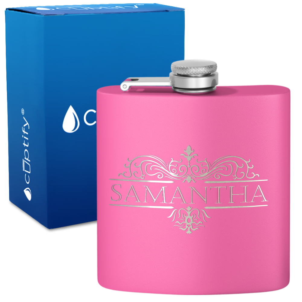 Personalized Vestige Design 6oz Hip Flask