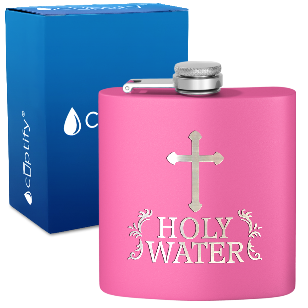Holy Water 6 oz Stainless Steel Hip Flask