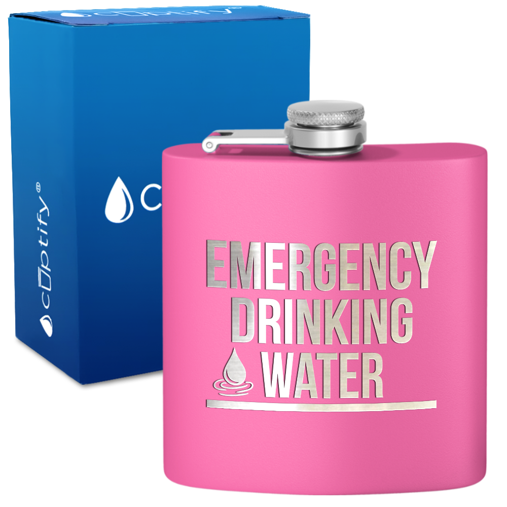 Emergency Drinking Water 6 oz Stainless Steel Hip Flask