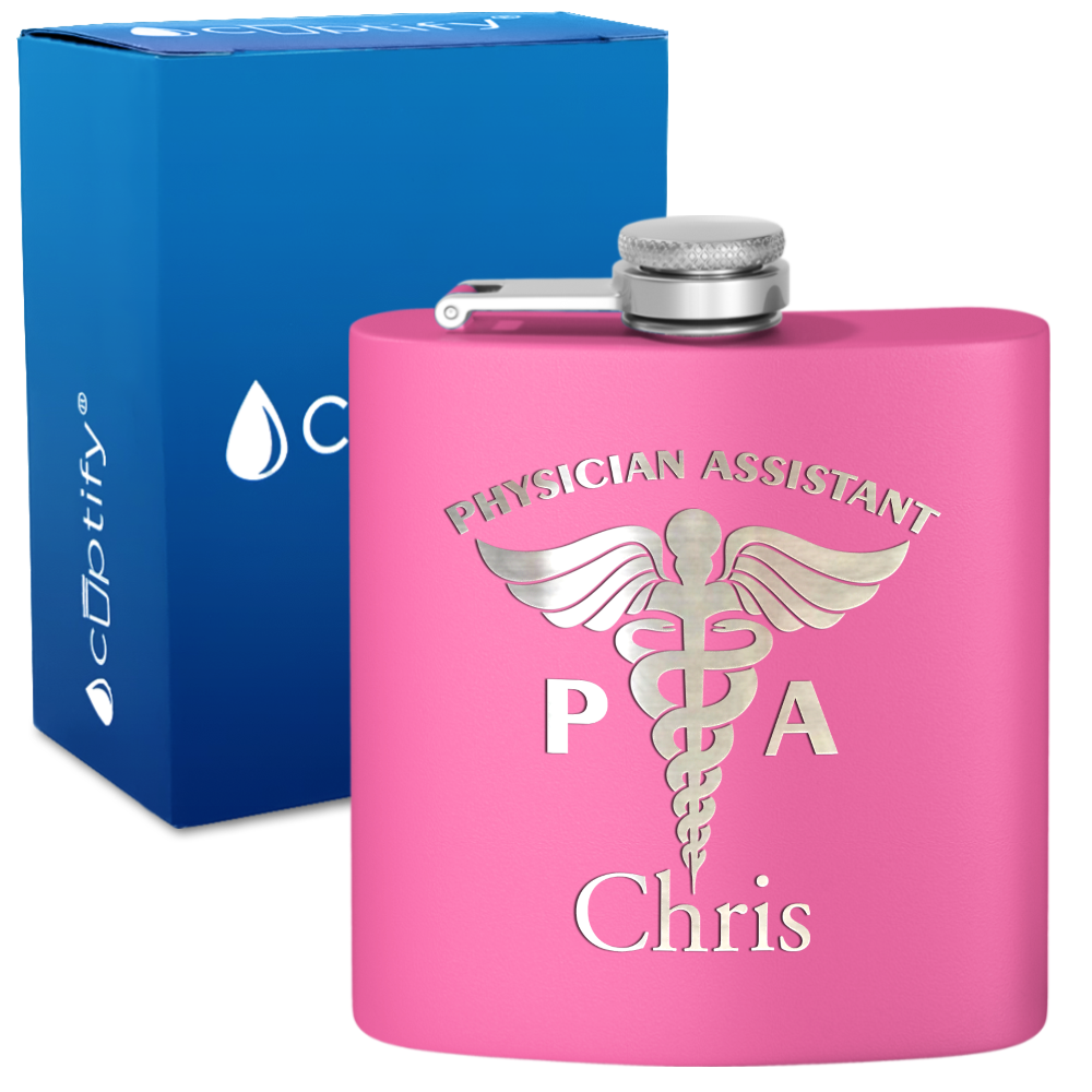 Personalized PA Physician Assistant 6oz Stainless Steel Hip Flask