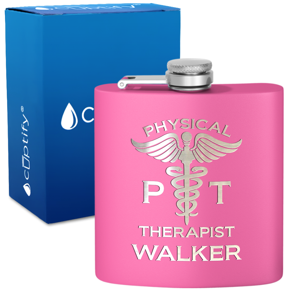 Personalized PT Physical Therapist 6oz Stainless Steel Hip Flask