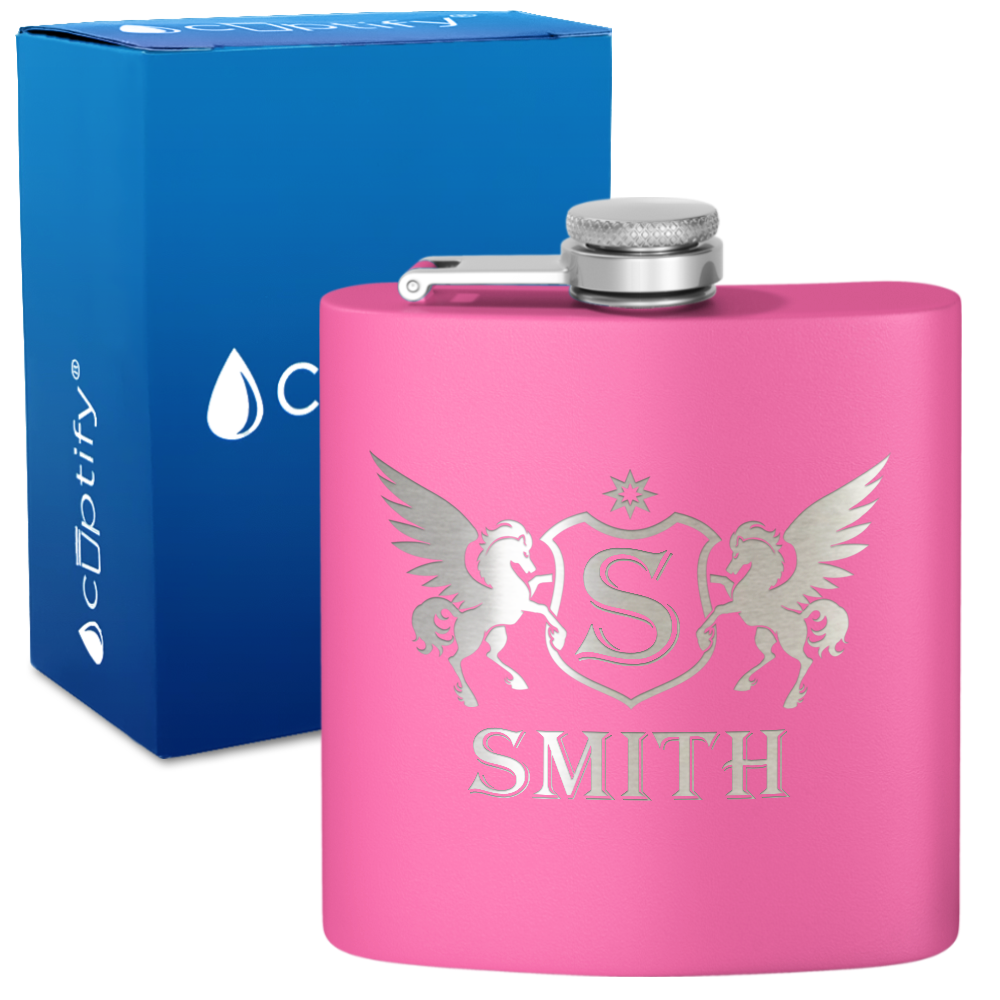 Personalized Pegasus 6oz Hip Flask