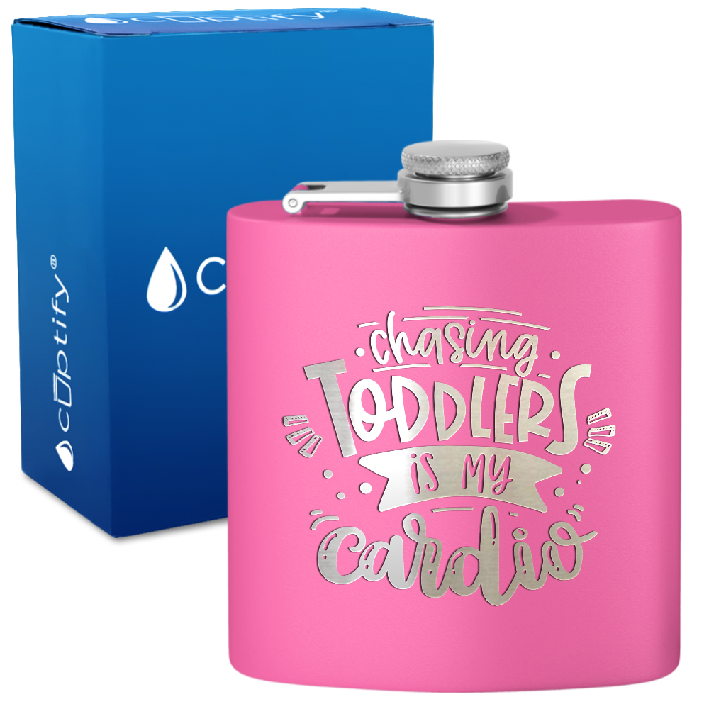 Chasing Toddlers Is My Cardio 6 oz Stainless Steel Hip Flask