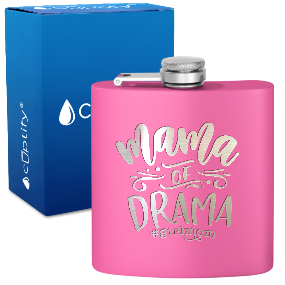Mama of Drama 6 oz Stainless Steel Hip Flask