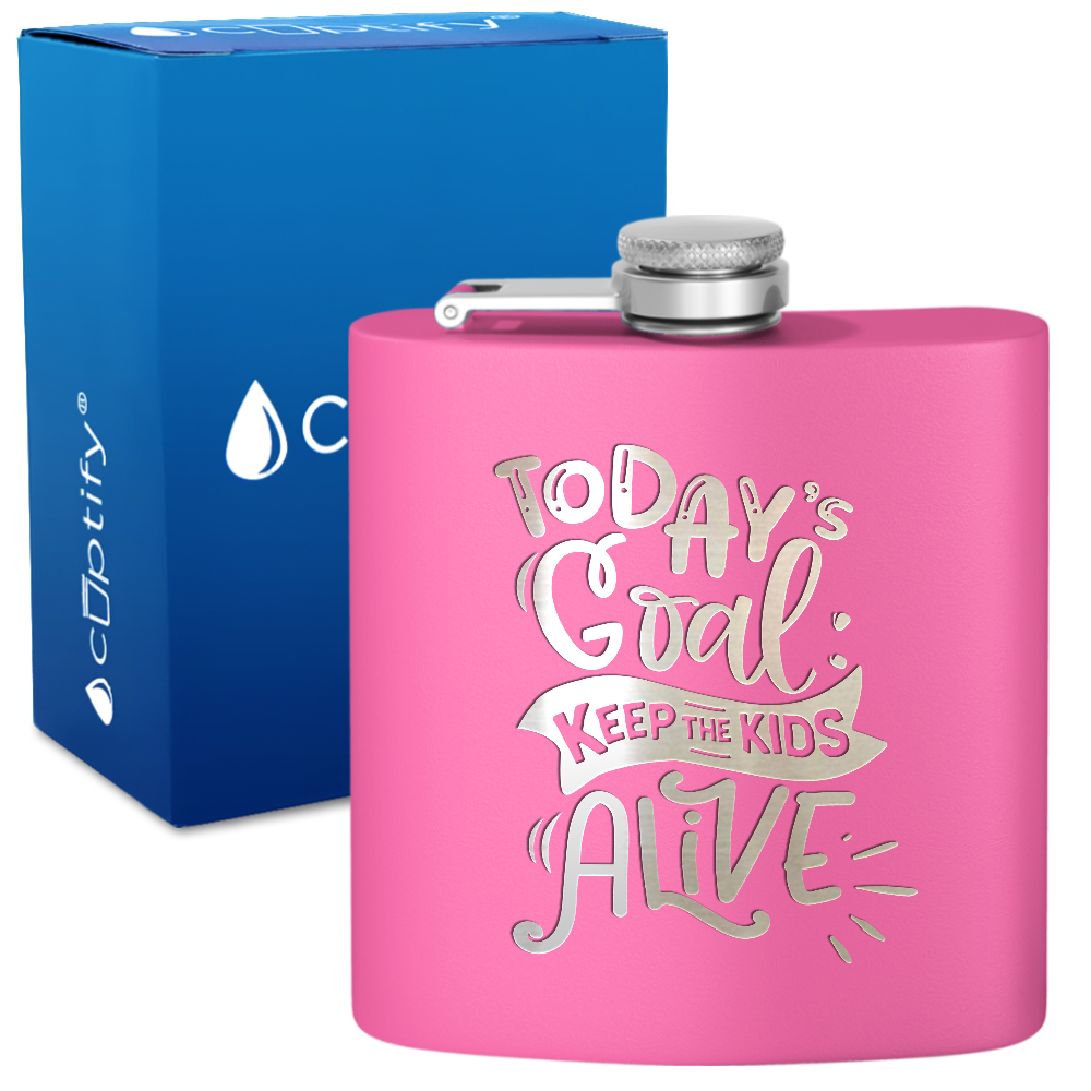 Keep The Kids Alive 6 oz Stainless Steel Hip Flask