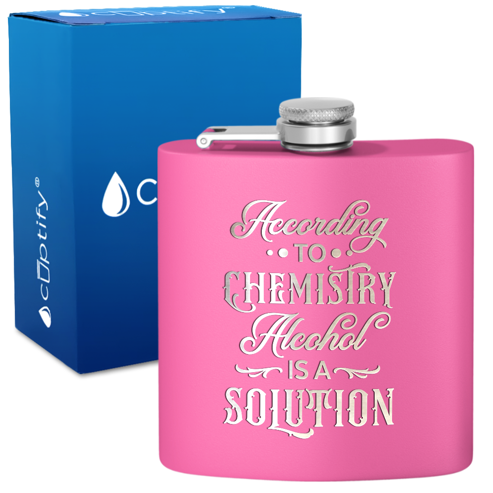 According To Chemistry 6 oz Stainless Steel Hip Flask