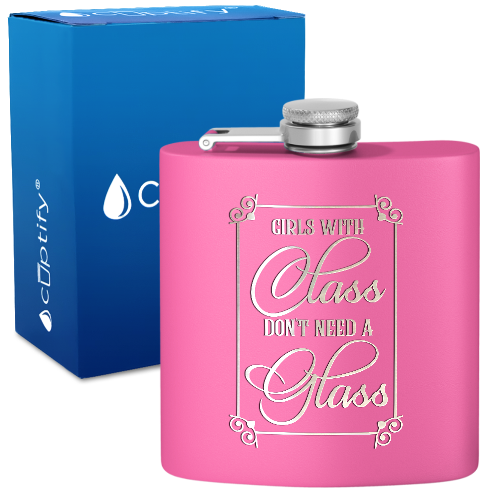Girls With Class 6 oz Stainless Steel Hip Flask
