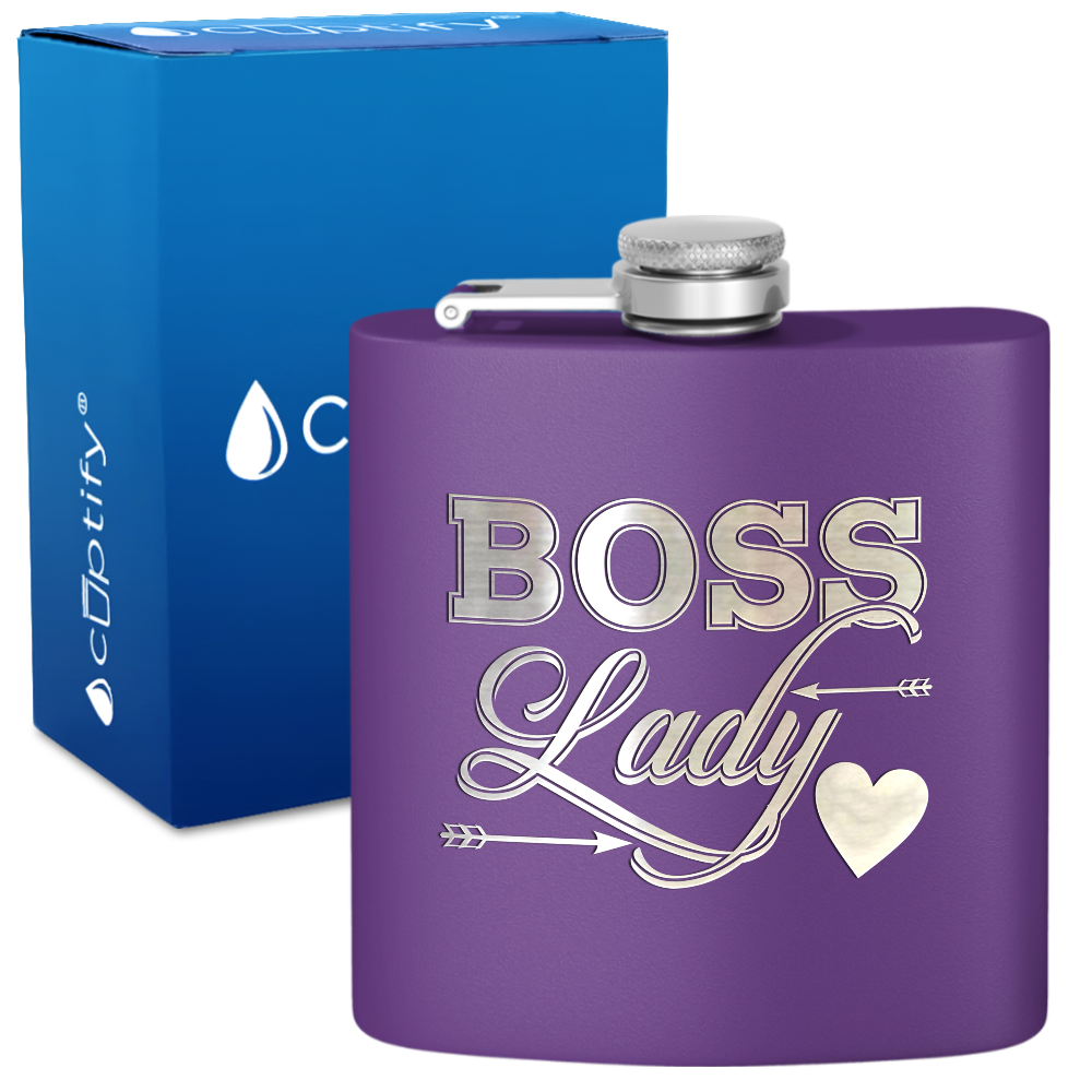 Boss Lady 6oz Stainless Steel Hip Flask