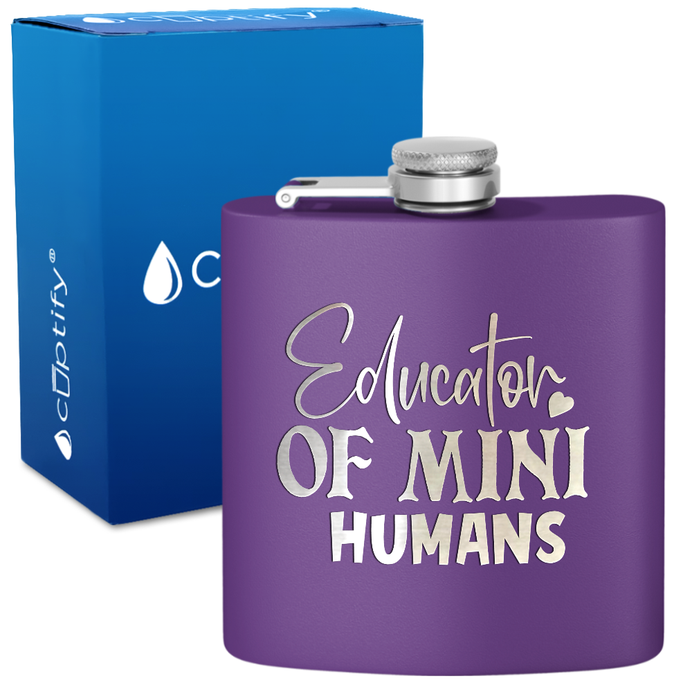 Educator Of Mini Humans 6oz Stainless Steel Hip Flask