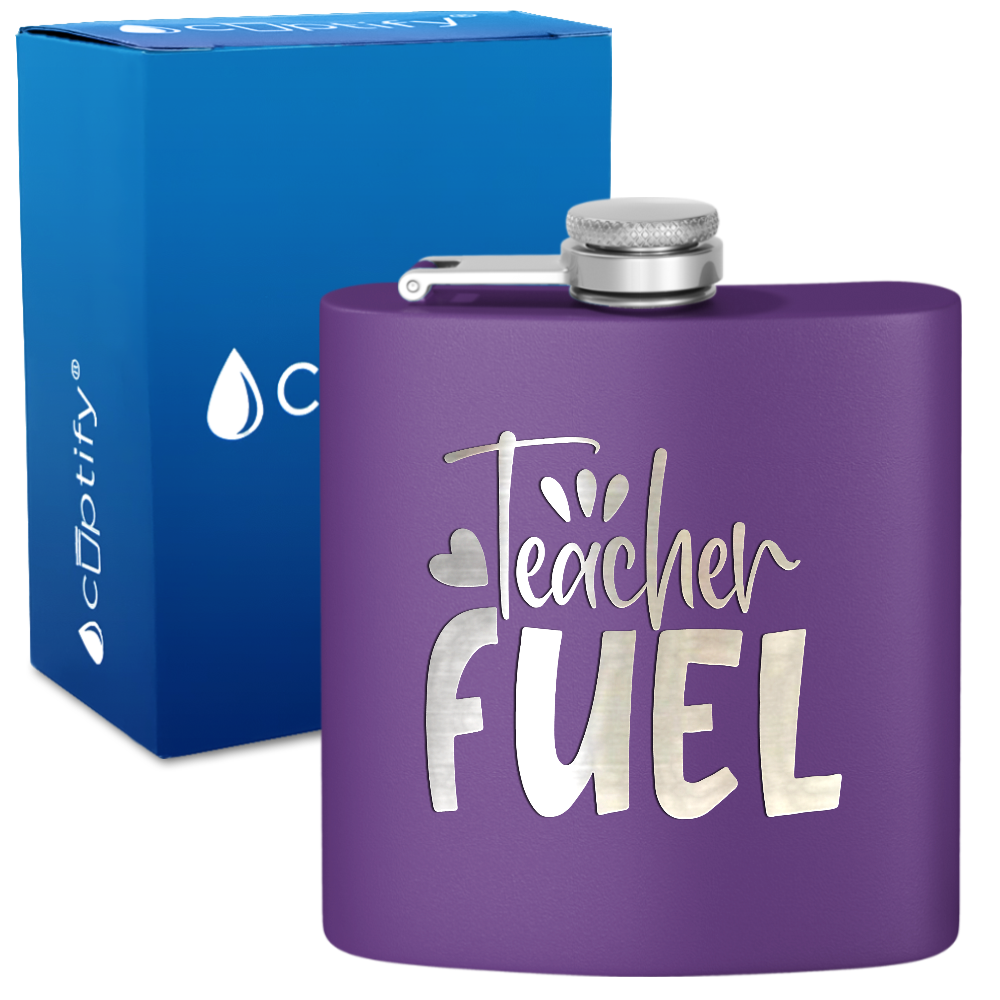 Teacher Fuel 6oz Stainless Steel Hip Flask