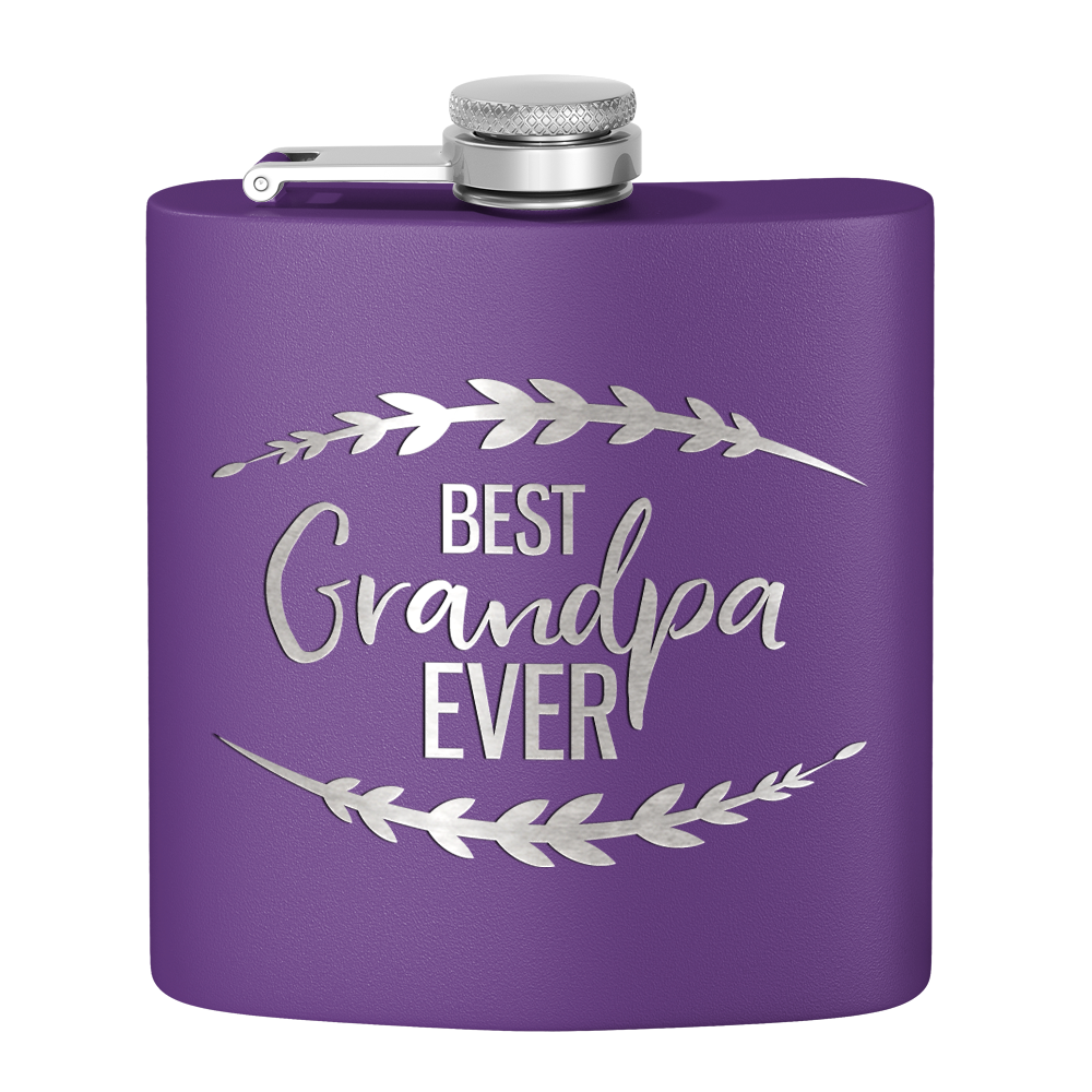Best Grandpa Ever 6 oz Stainless Steel Hip Flask
