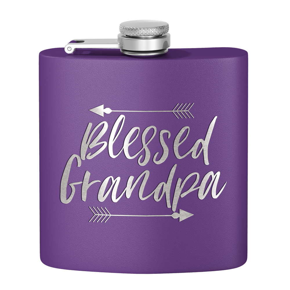 Blessed Grandpa 6 oz Stainless Steel Hip Flask