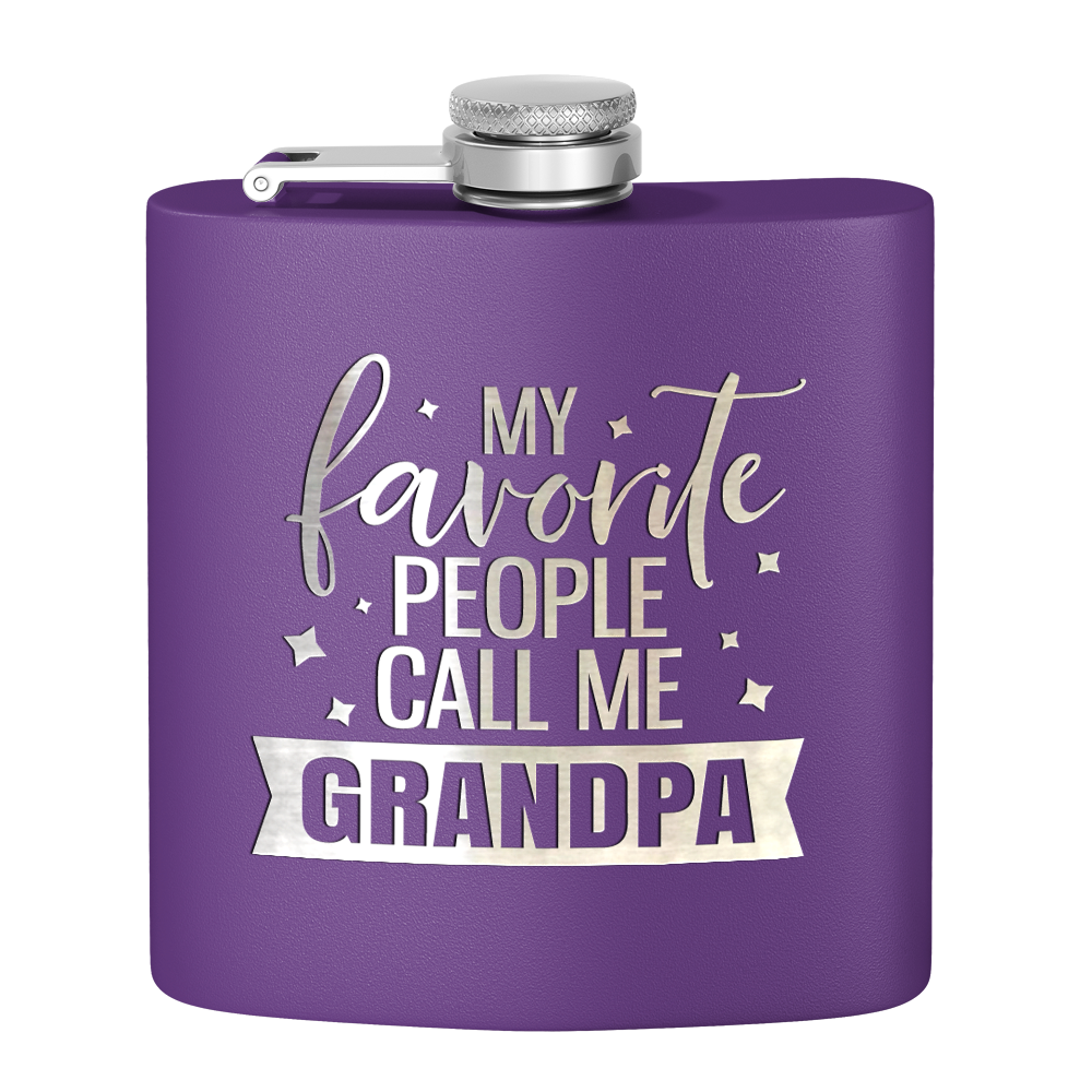 Favorite People Grandpa 6 oz Stainless Steel Hip Flask