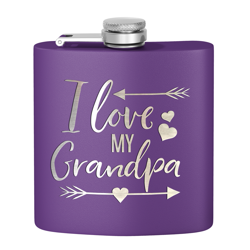 Love Grandpa 6 oz Stainless Steel Hip Flask