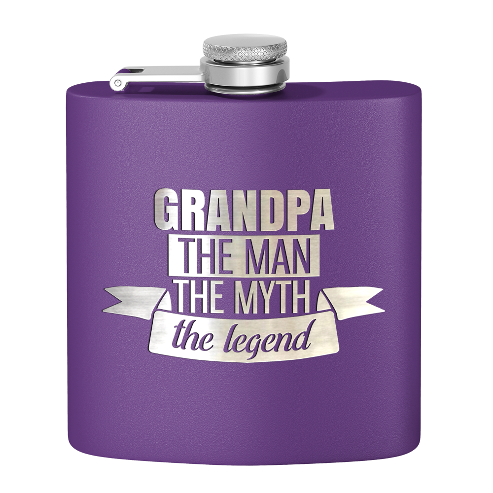 Grandpa The Man 6 oz Stainless Steel Hip Flask