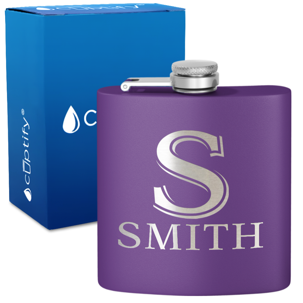 Personalized Monogram Initial and Name 6oz Hip Flask