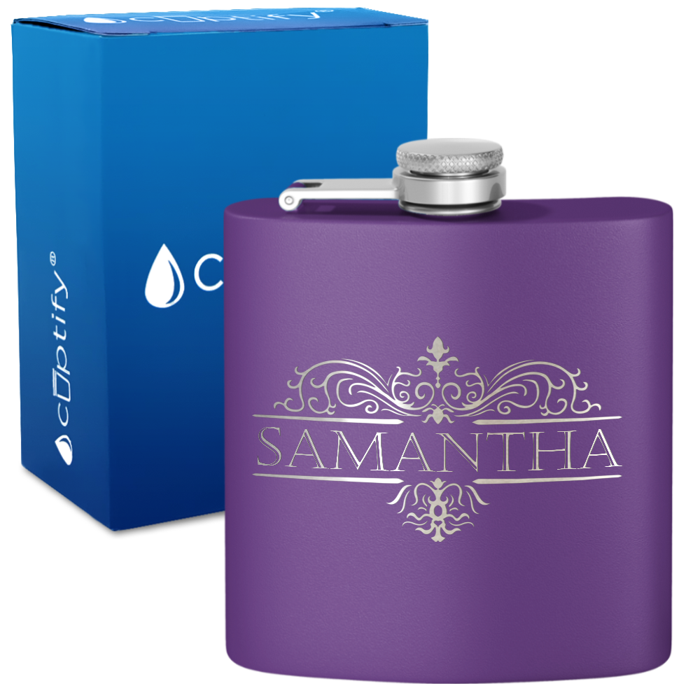 Personalized Vestige Design 6oz Hip Flask