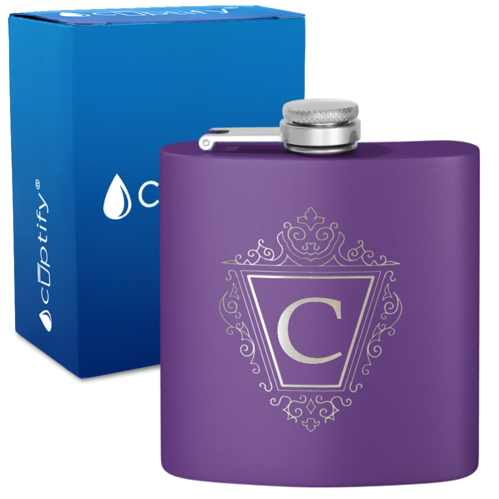 Personalized Classic Crest 6oz Hip Flask