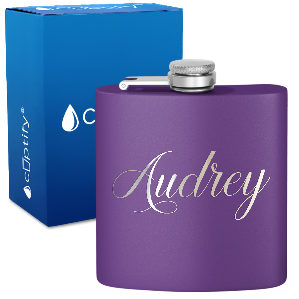 Personalized Audrey Style 6oz Hip Flask