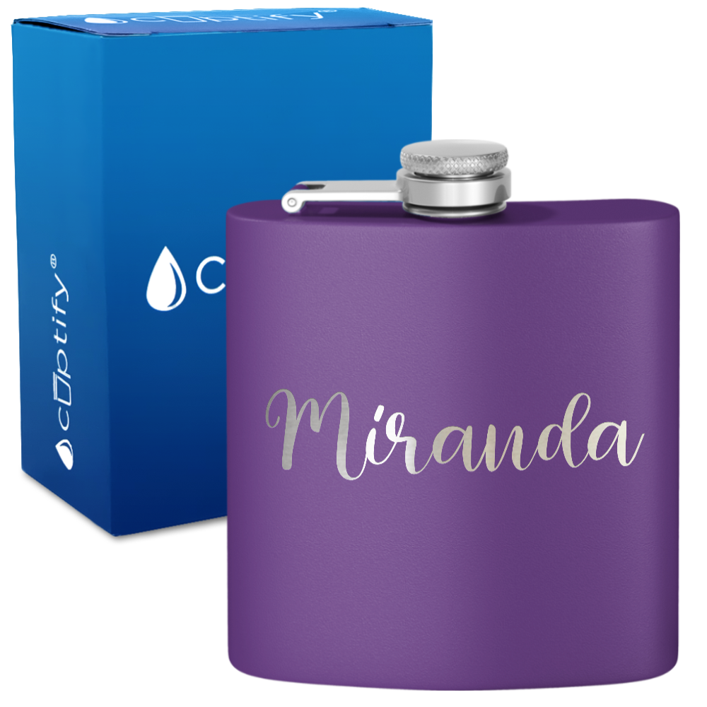 Personalized Miranda Style 6oz Hip Flask