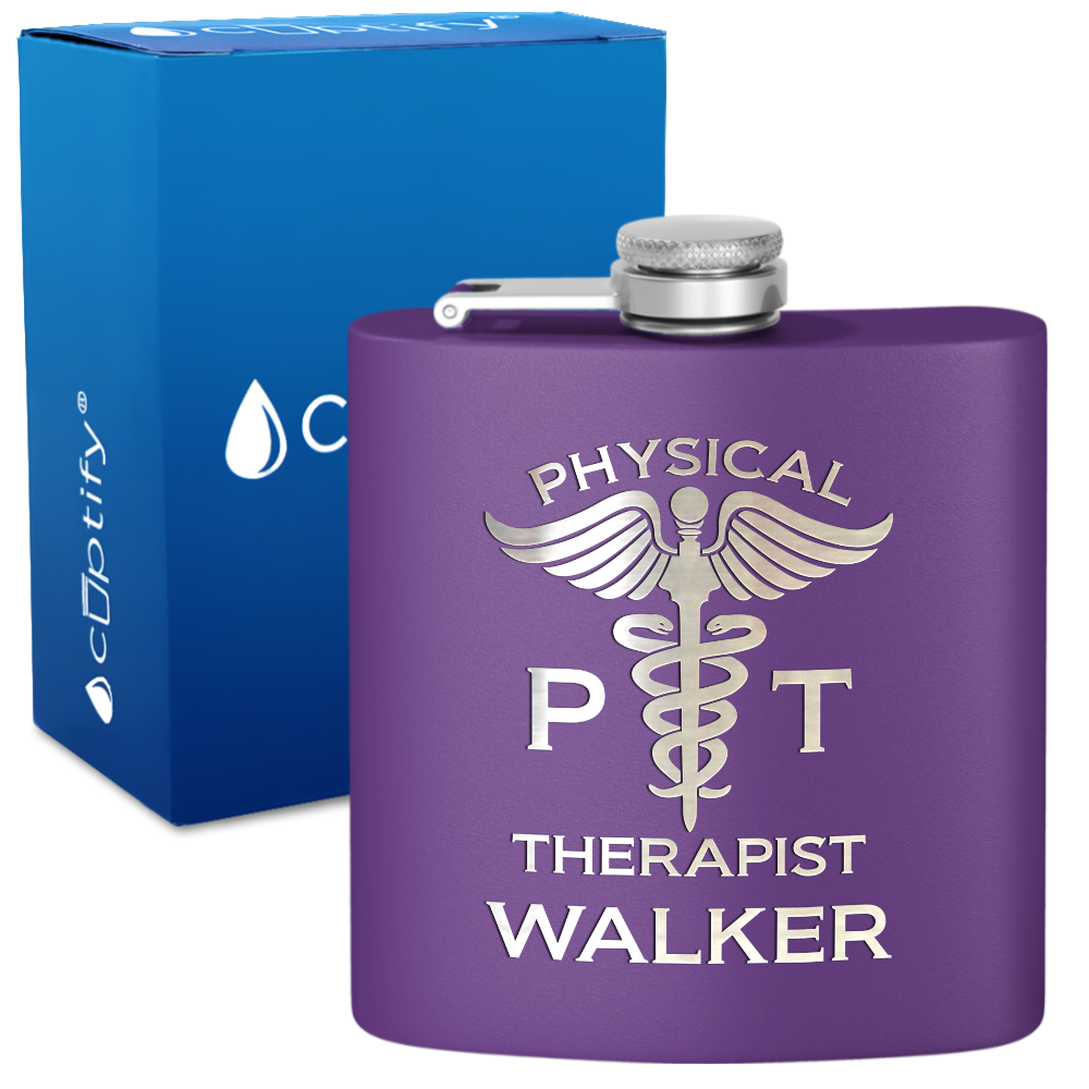 Personalized PT Physical Therapist 6oz Stainless Steel Hip Flask