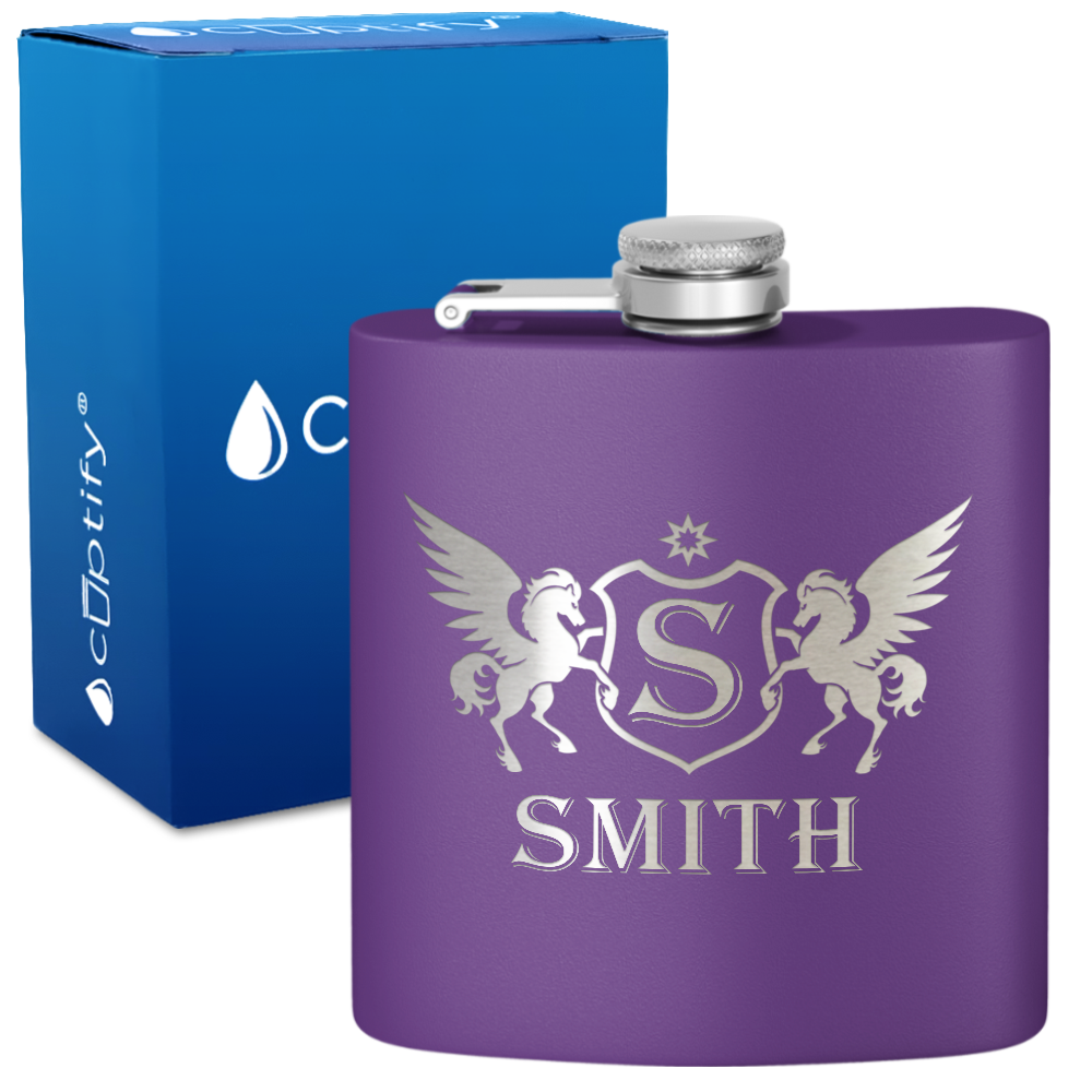 Personalized Pegasus 6oz Hip Flask