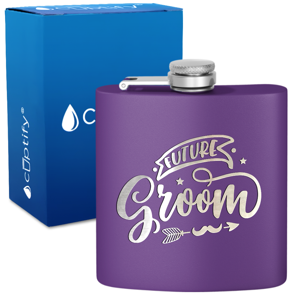 Future Groom 6 oz Stainless Steel Hip Flask