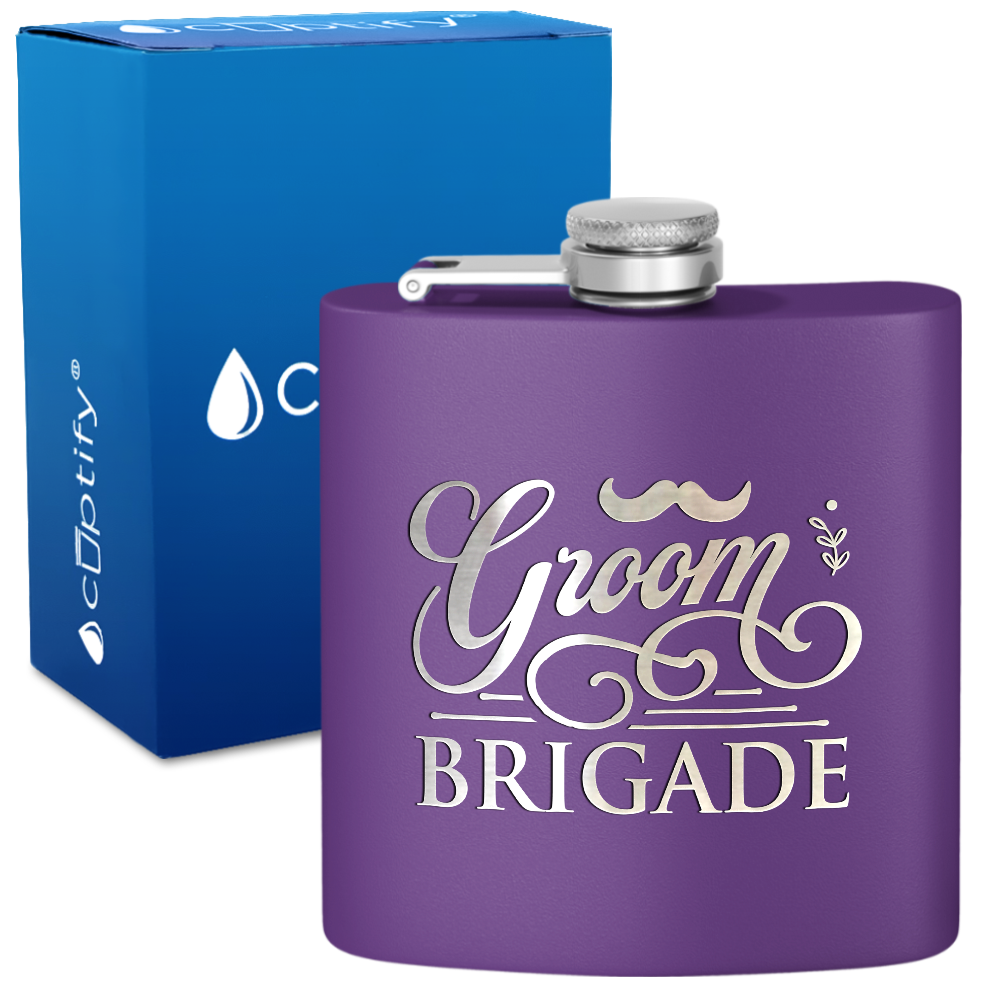 Groom Brigade 6 oz Stainless Steel Hip Flask