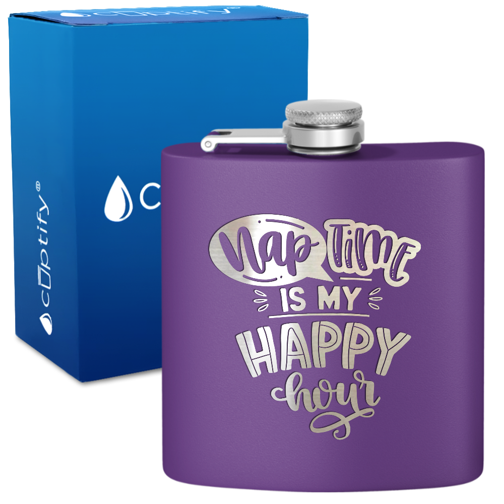 Nap Time 6 oz Stainless Steel Hip Flask