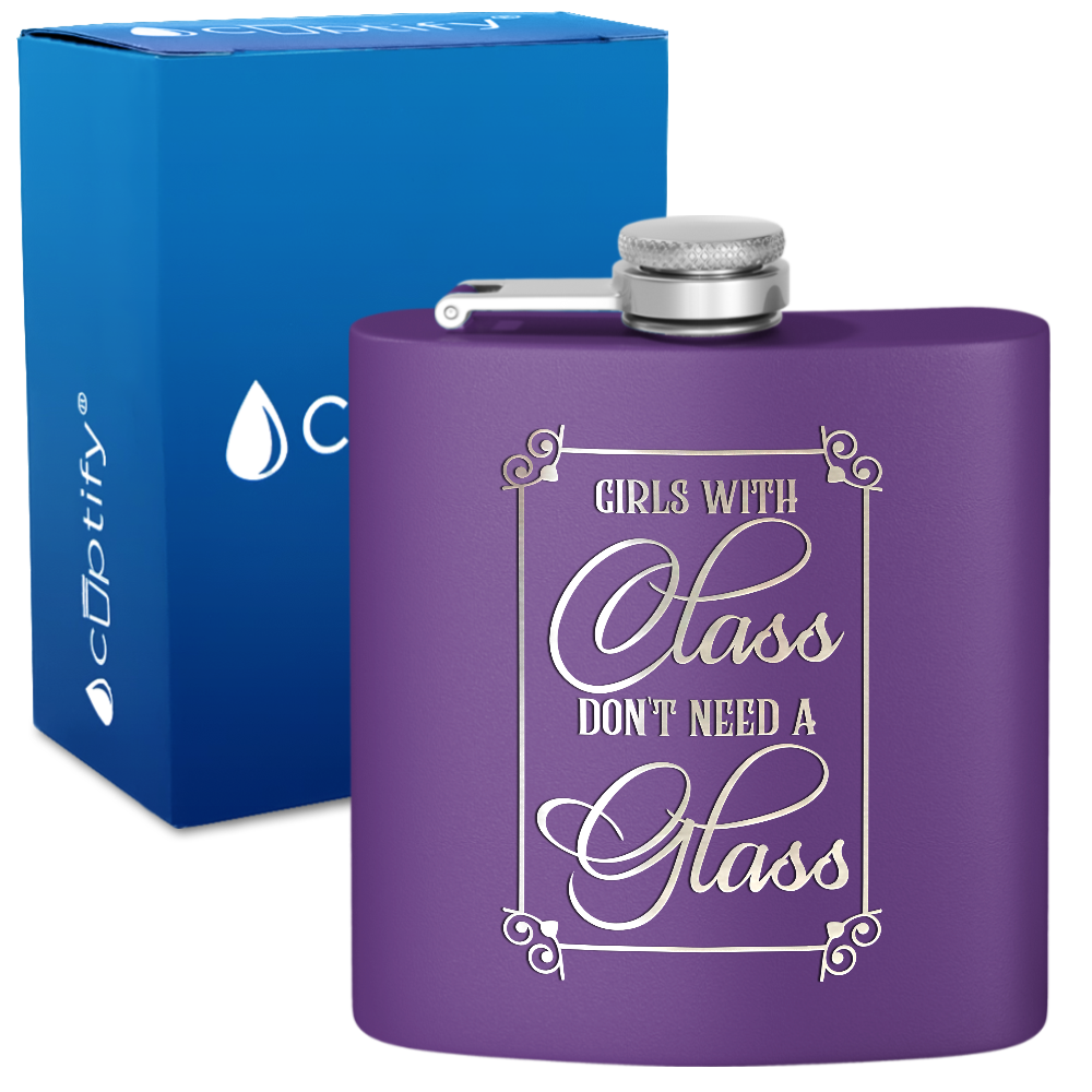 Girls With Class 6 oz Stainless Steel Hip Flask