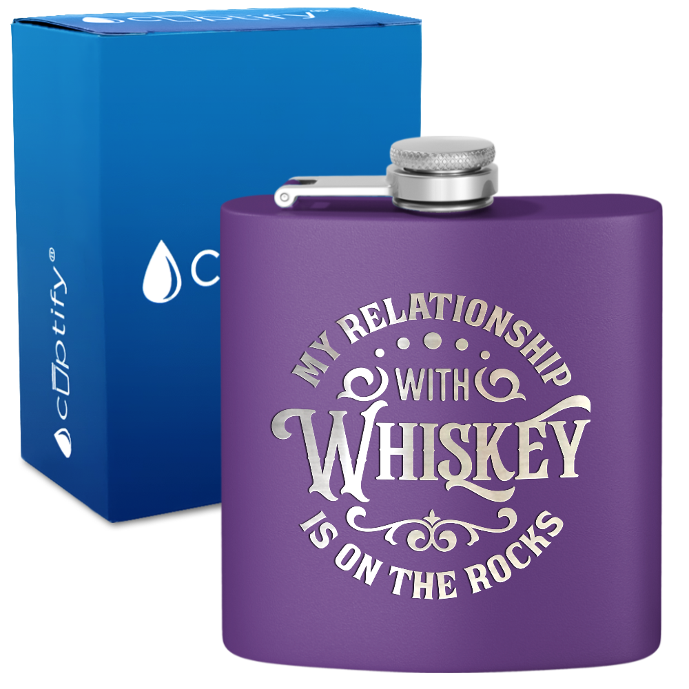 My Relationship With Whiskey 6 oz Stainless Steel Hip Flask