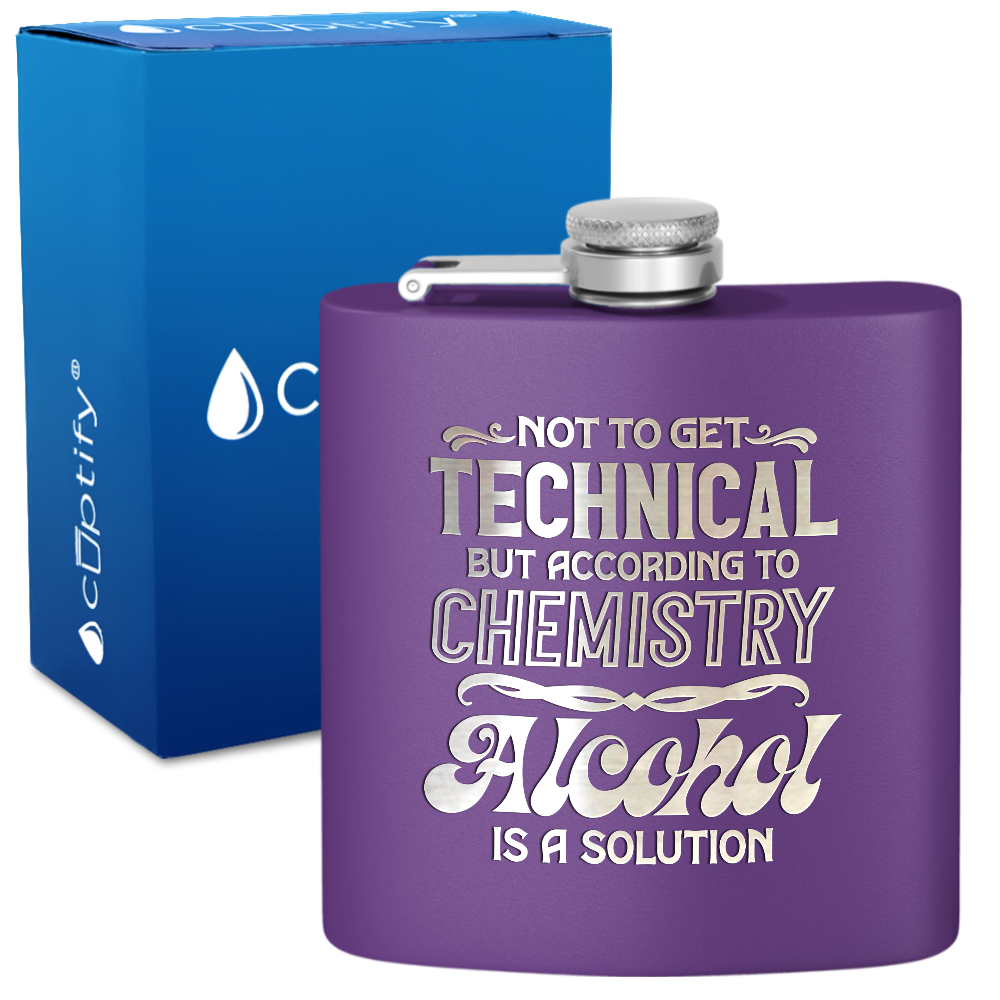 Not To Get Technical 6 oz Stainless Steel Hip Flask