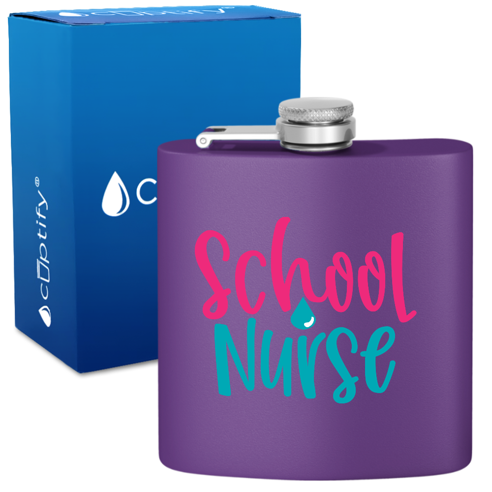 Nurse School 6oz Stainless Steel Hip Flask