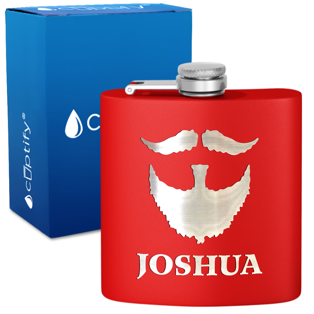 Personalized Beard Groomsmen 6 oz Stainless Steel Hip Flask