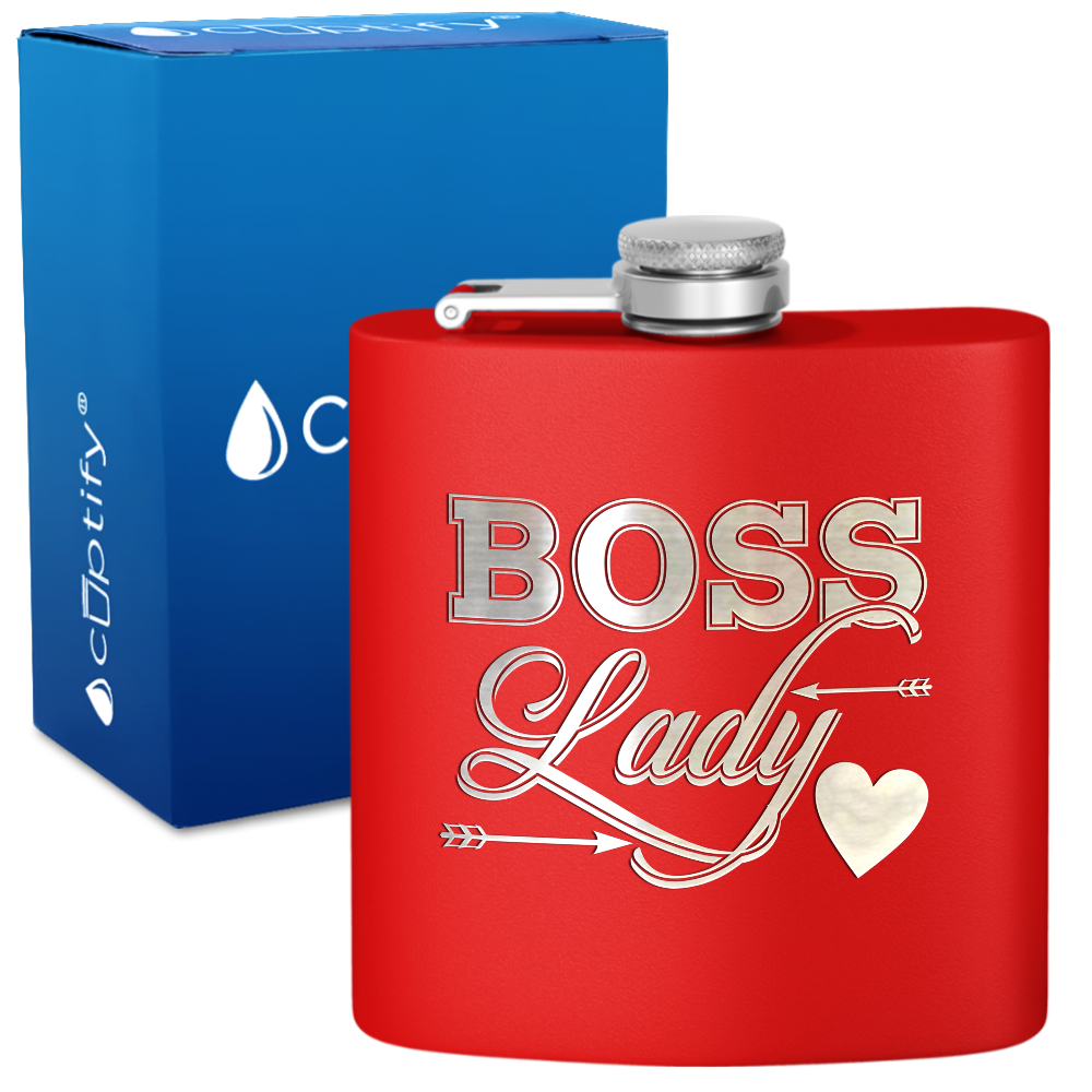 Boss Lady 6oz Stainless Steel Hip Flask