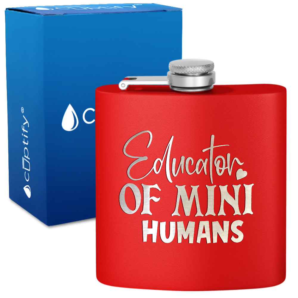 Educator Of Mini Humans 6oz Stainless Steel Hip Flask